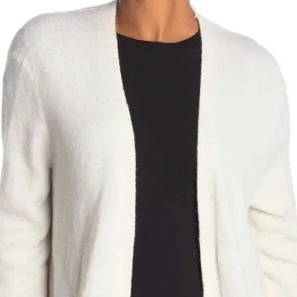 Madewell Cozy Walker Cream Colored Alpaca Wool Blend Open Cardigan Pockets Small - Picture 3 of 13